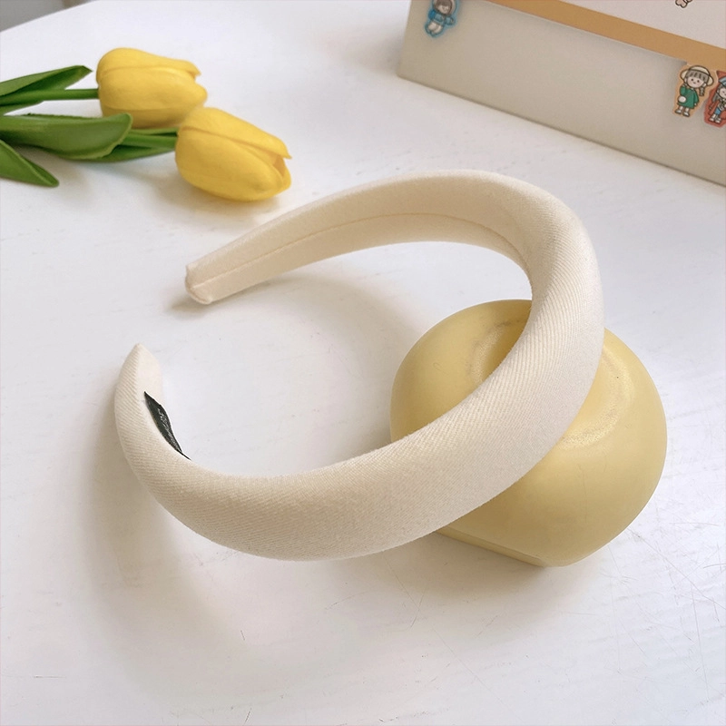Product image KAHASIL - Bando Bandana Headband Aksesoris Rambut Kain Busa Tebal Polos Empuk KMJ240 all variant OFF WHITE
